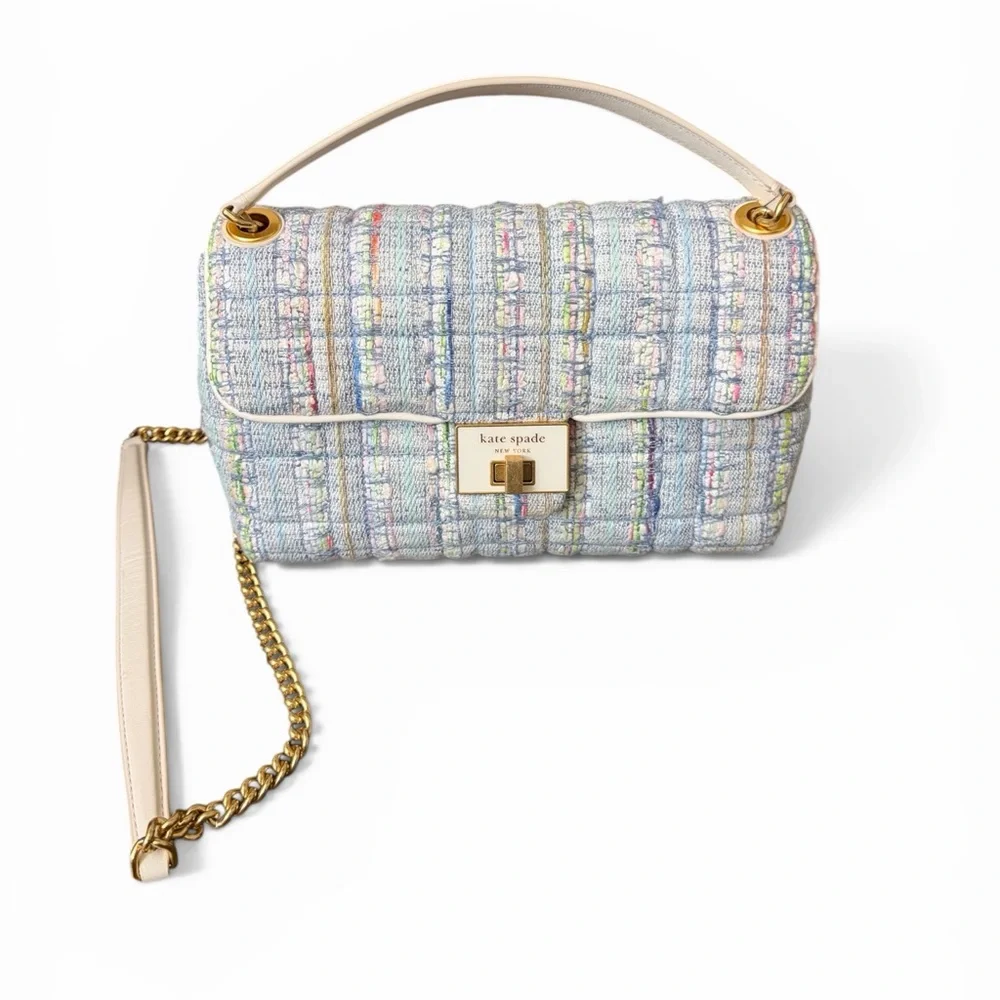 Kate Spade Evelyn Tweed Medium Convertible Crossbody Shoulder Bag - Picture 7 of 12
